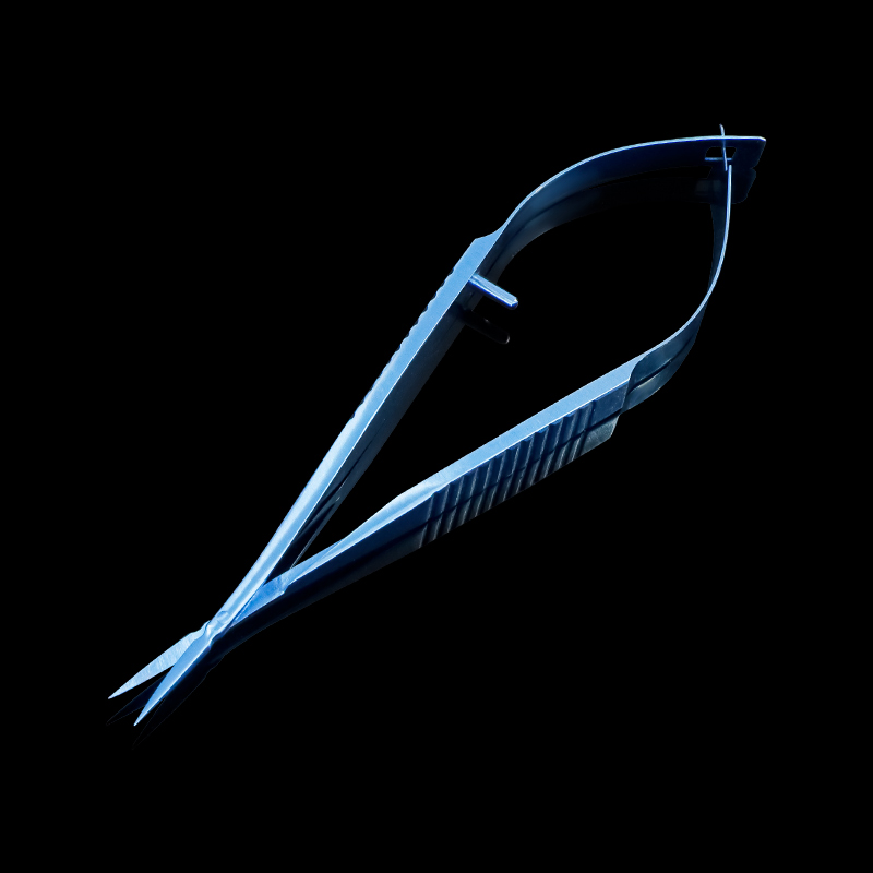 8.5cm Lightweight Ergonomic-Handle Titanium Alloy Vannas Scissors Sharp for Micro Ophthalmic Surgery- Curved
