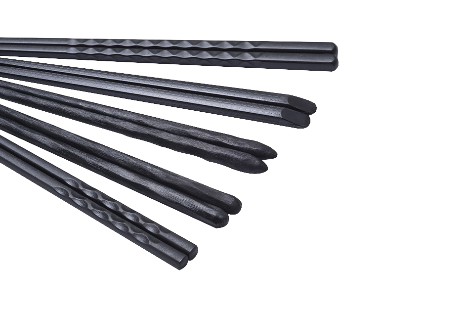 Hot Sales Japanese Style Alloy Plastic 23cm Black Chopsticks for Ramen Sushi