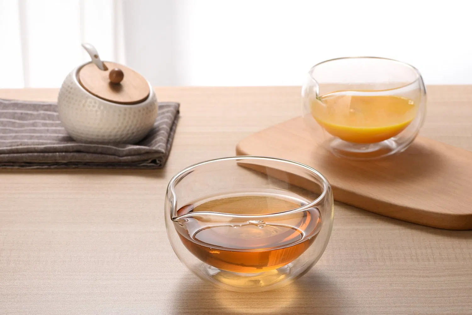 Двойная стеклянная чаша для кухни и сервировки