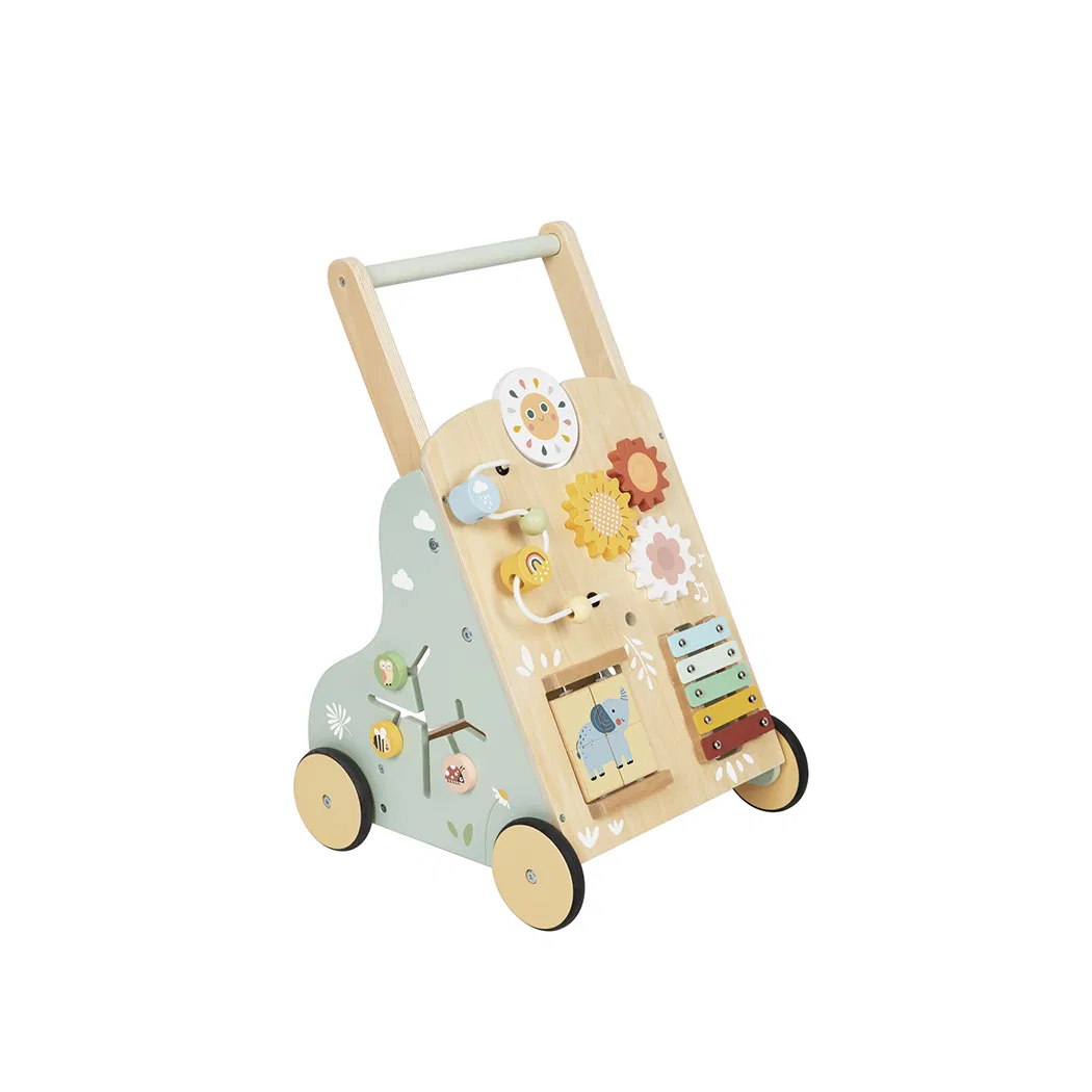 Creativity Wooden Push and Pull Learning Activity Walker Multi Color Baby Stroller Walker