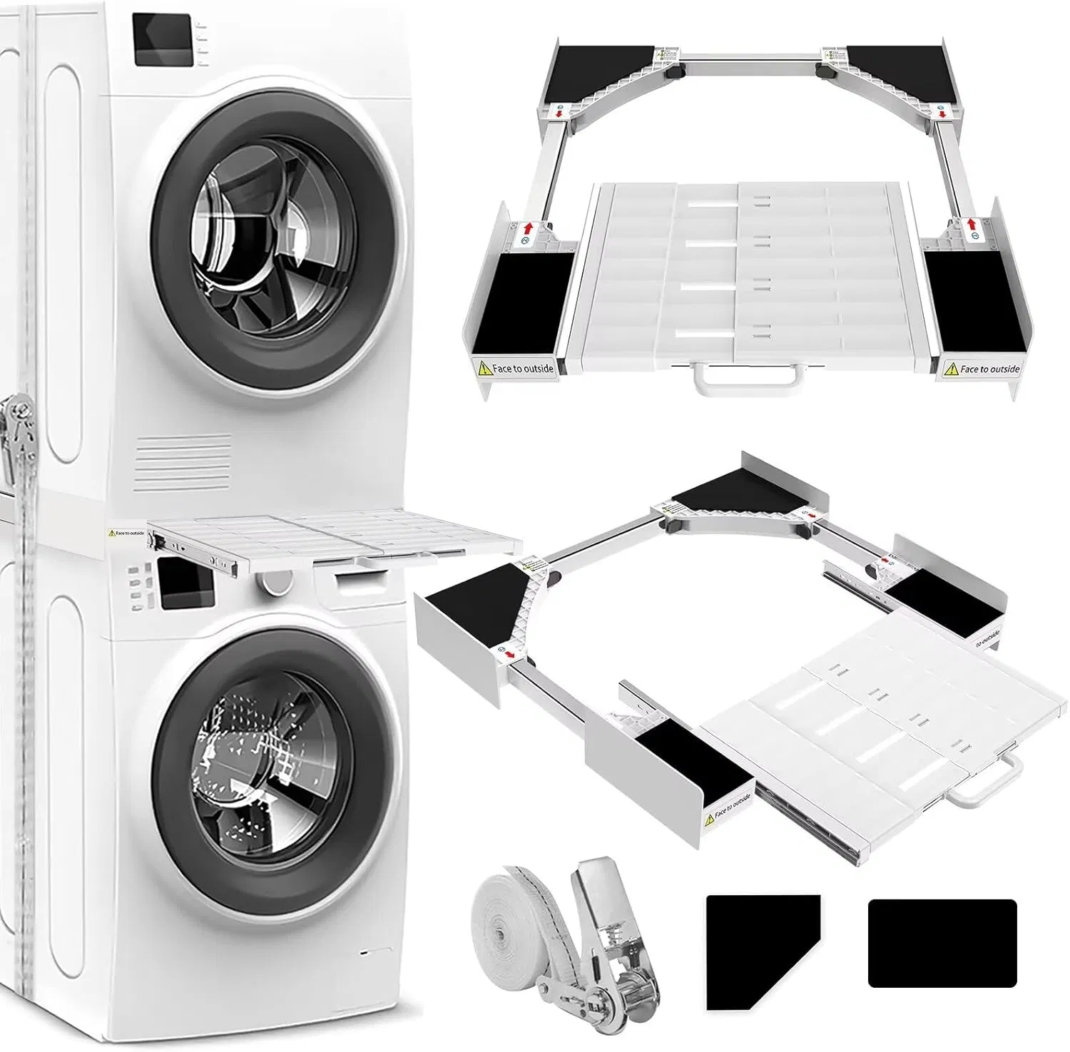 Compact Washing Machine Stacking Kit with Easy Assembly for Small Homes
