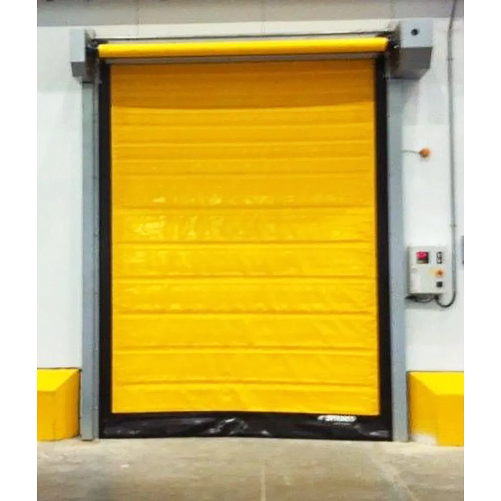 Electric Insulated Refrigeration Room Shutter Fabric High Speed Flexible Spiral Cold Storage Enty Gate / Door for Chill Warehouse