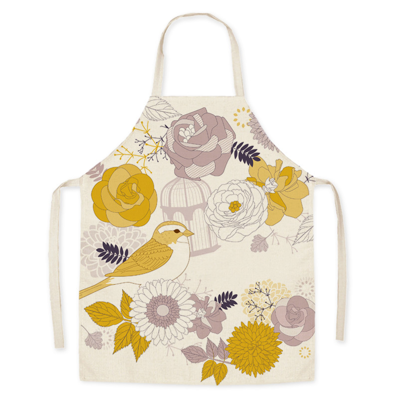 Adversting Customizable Trademark Apron Garden Clean Use Polyester Cotton Custom Logo Waiter Garden Apron