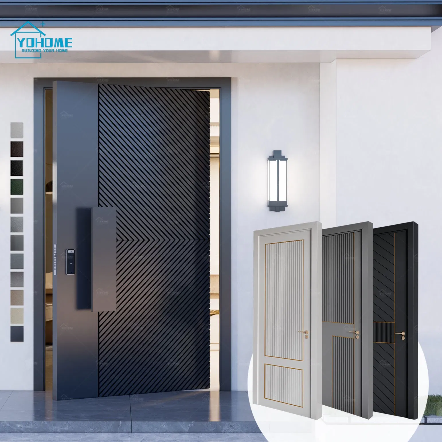 Алюминиевая противовзломная дверь с поворотными петлями