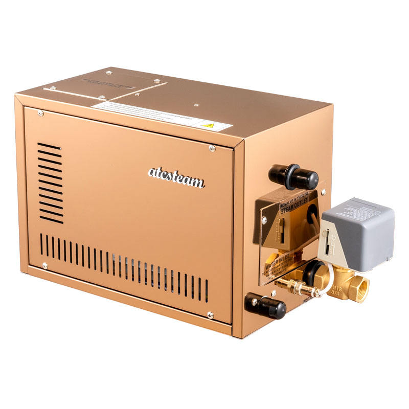 Atcsteam 3kw-21kw Luxury Rose Gold Stainless Steel Wet Steam Shower Room Sauna Equipment Electric Steam Bath Generator with Control Panel for Hotel and Home Use