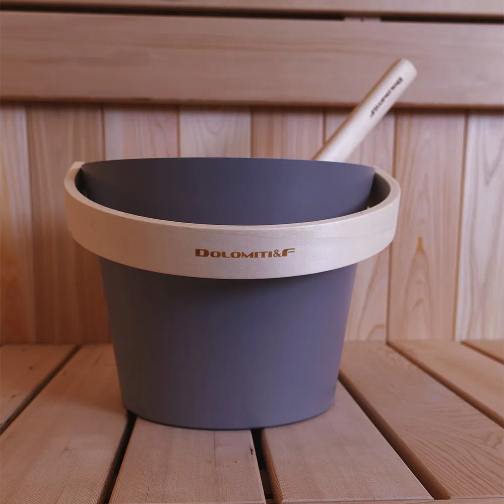 Sauna Accessory Bundle 4-Piece Bucket Ladle Thermo-Hygrometer & Hourglass