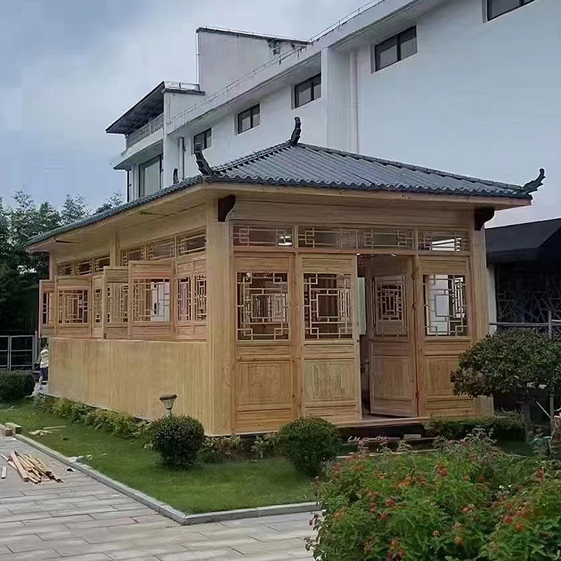 Outdoor Antiseptic Wood Farmhouse Villa Homestay Wooden House