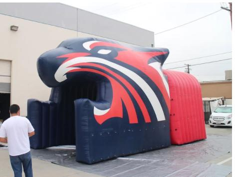 2023 New Custom Inflatable Mascot Tiger Head Run Through Tunnel