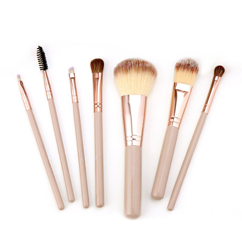 Wooden Handle Makeup Set Brush Soft Synthetic Nylon Hair Makeup Brushes Sets Tools with PU Brush Bucket