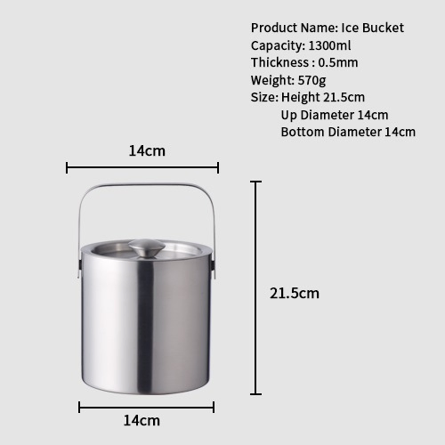 Double Wall Insulated Ice Barrel Cooler Champagne Beer Ice Buckets with Lid