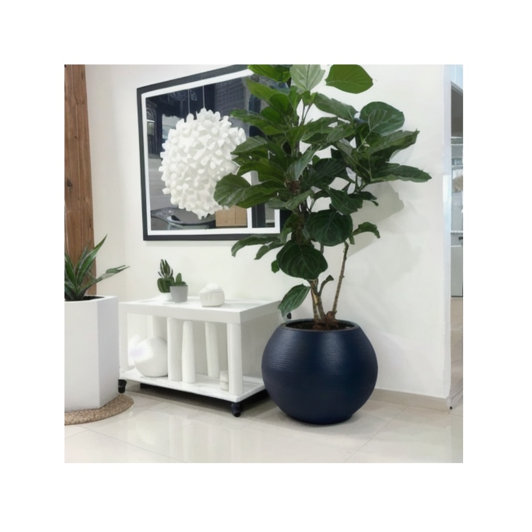 Горшок для цветов круглый каменный стекловолокно