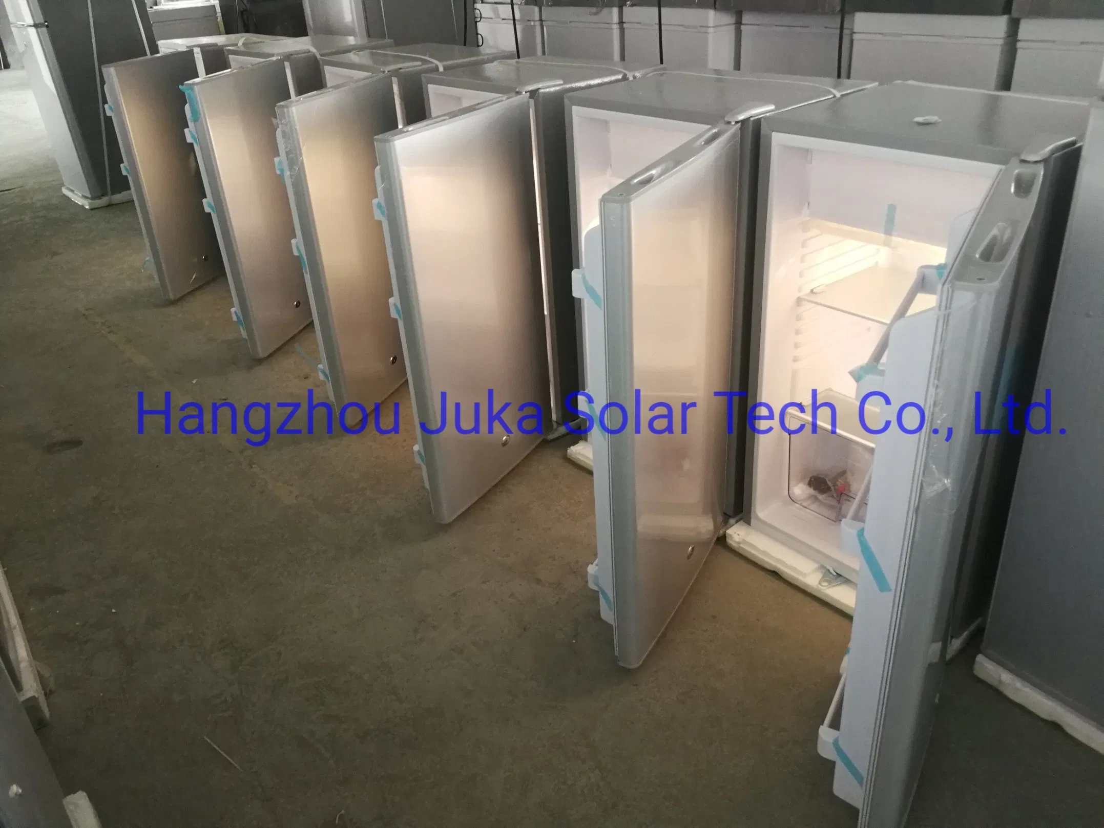 12V/24V Solar Refrigerators Silver 2.5 Cu. FT DC Farm Mini Fridges