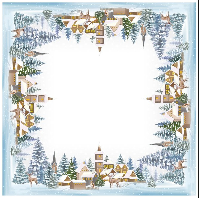 Snowy Forest Animals Digital Printing Tablecloth