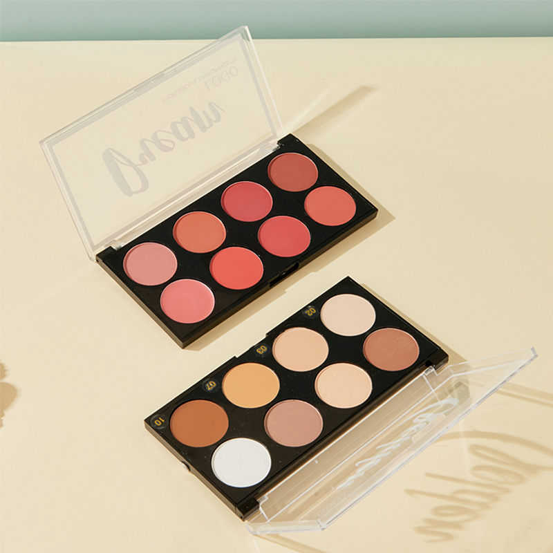 Ditong Organic Vegan High Pigment Pink Blush Contour Cosmetics Palette