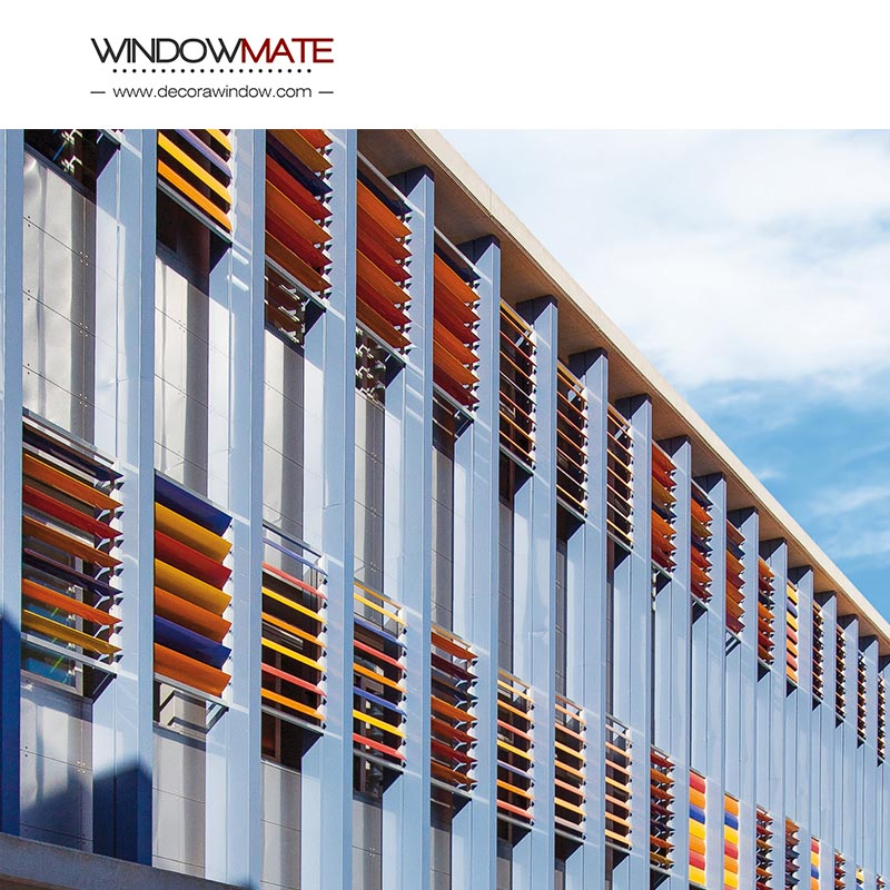 Hotel Project Building Facade Louver Aluminium Electric Sunshade Louver