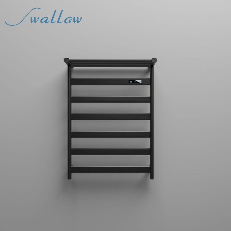 New 304 Stainless Steel Carbon Fiber Tube Heated Towel Rail Electric Towel Warmer Matt Finish Anti-Fingerprint