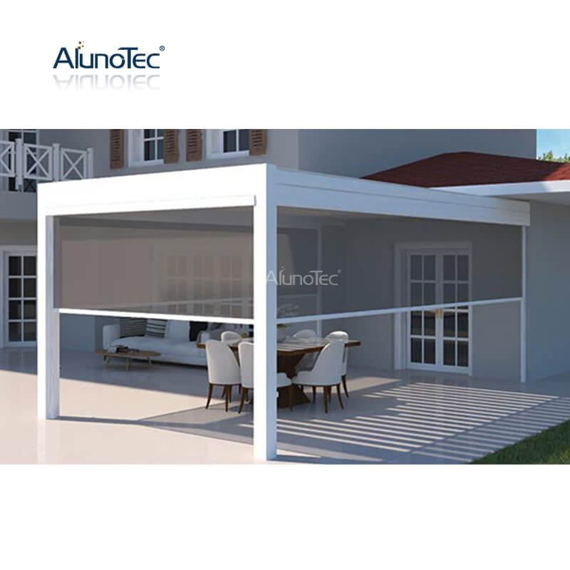 AlunoTec Modern Automatic Roller Screens Aluminum Cover Roller Zip Screen Outdoor Alfresco Blinds