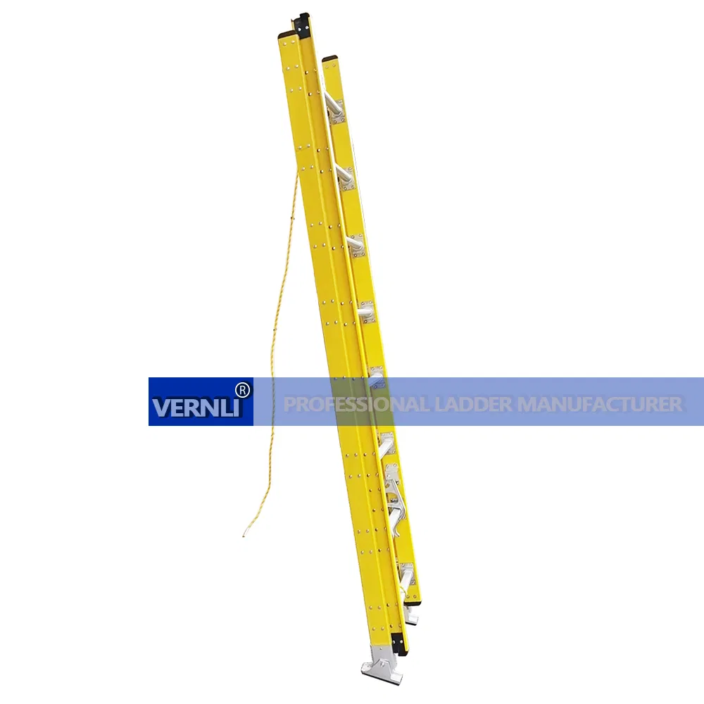 Heavy Duty Wall Support Fiberglass Extension Ladder / 2-Section Fiber Glass Ladder