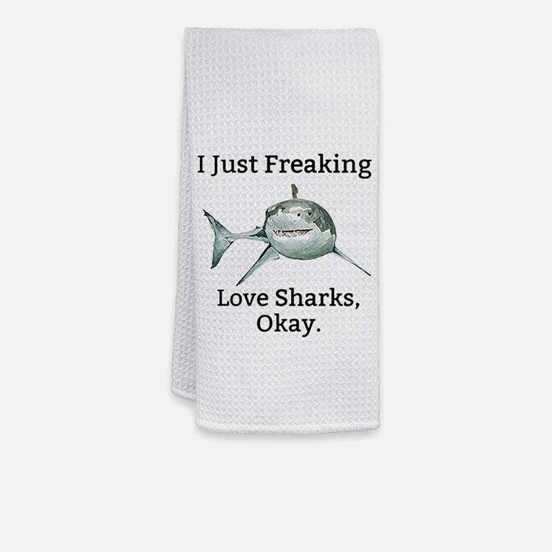 Custom Microfiber White Kitchen Towel Waffle Sublimation Animal Printed Hand Towel