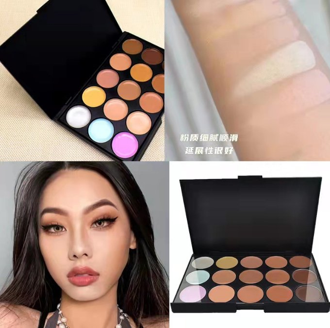 15 Colors Graduated Layers Powder Concealer Waterproof Skin-Friendly Makeup Natural Wholesale Concealer Conmpact