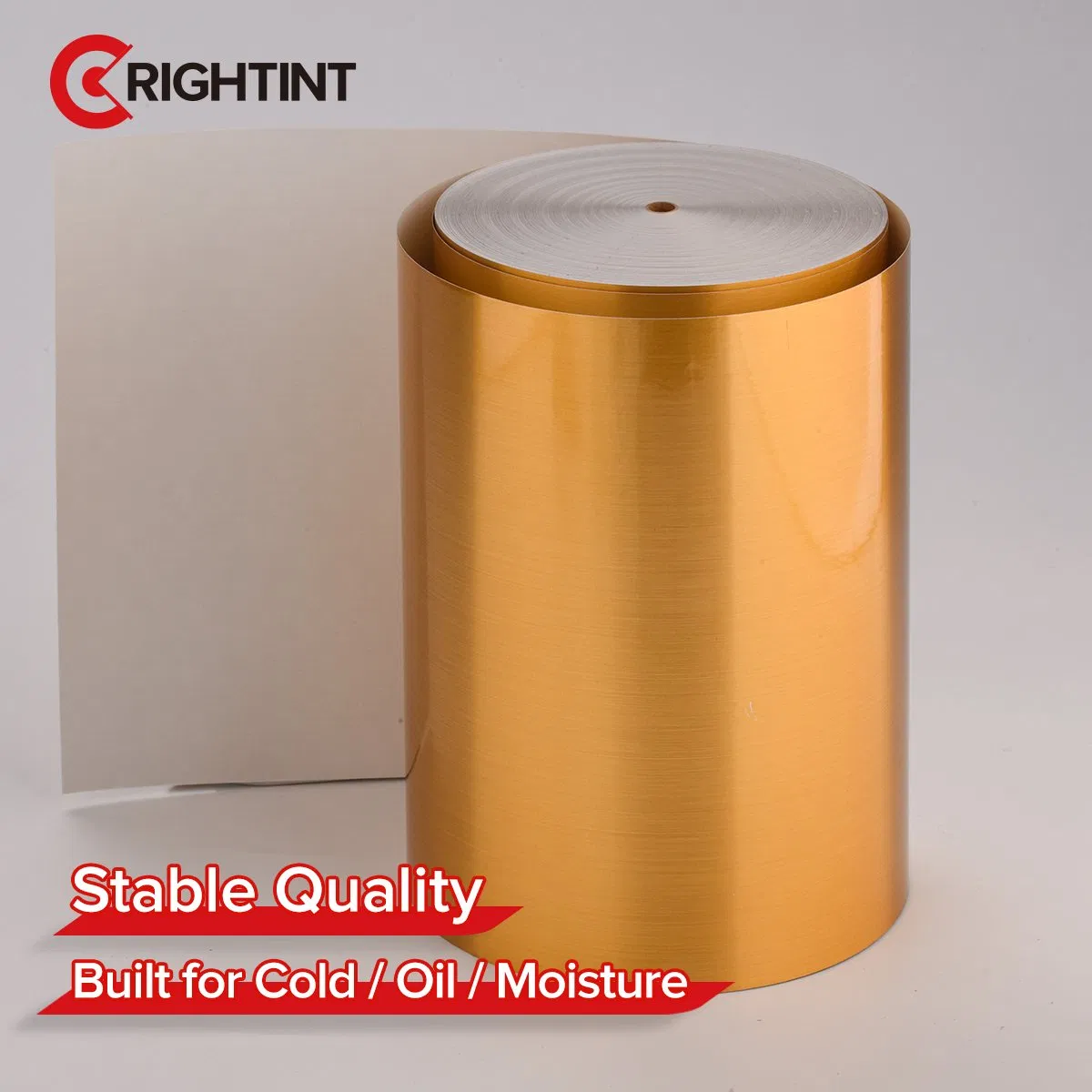 Brushed Gold PET Flexo Jumbo Roll Label Material for Luxury Packaging Labels