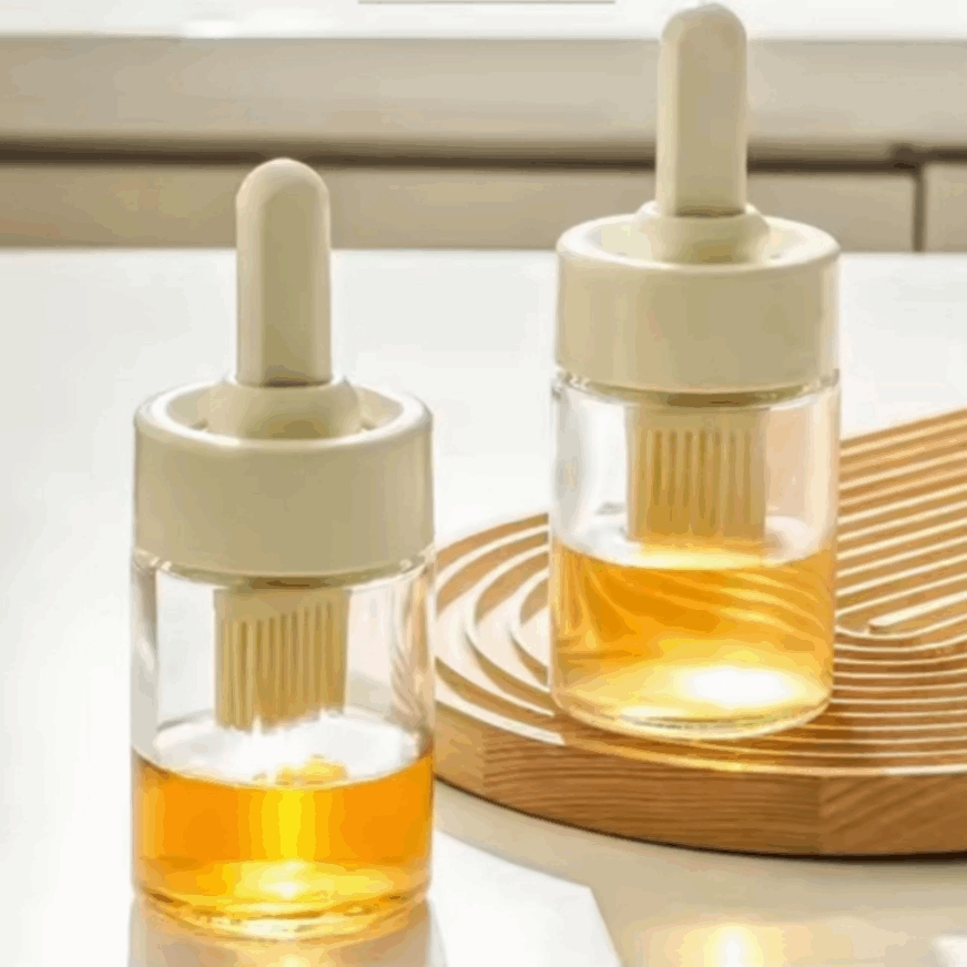 Retractable Telescopic Handle Oil Bottle Brush for Adjustable Length Cleaning of Various Depth Kitchen Containers