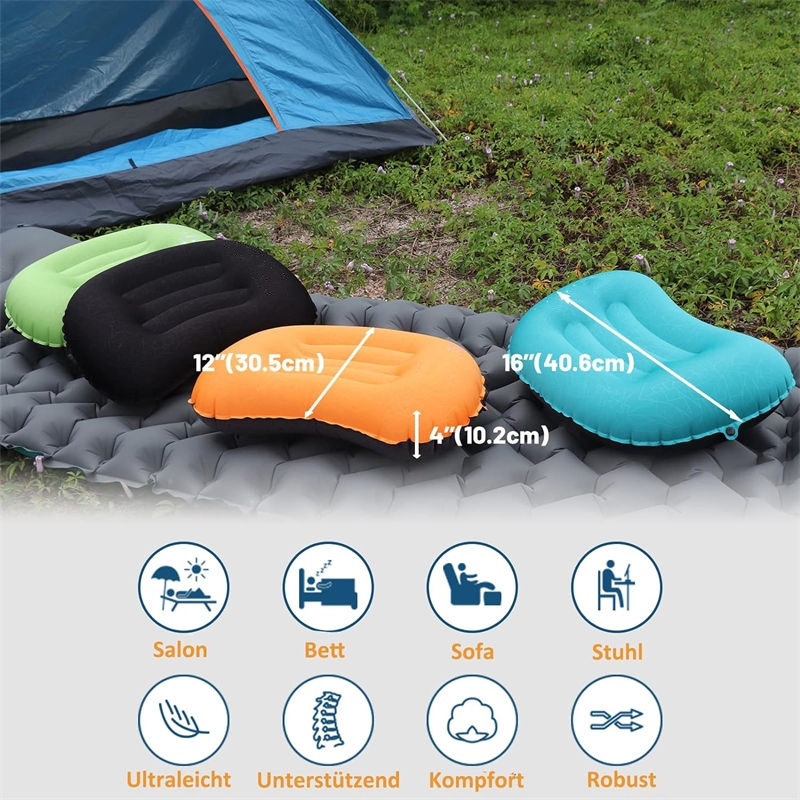Waterproof Comfortable Portable Outdoor Emergency Inflatable Pillow Affordable Prices Ergonomic Solid Multifunctional Air Pillows Black Lightweight