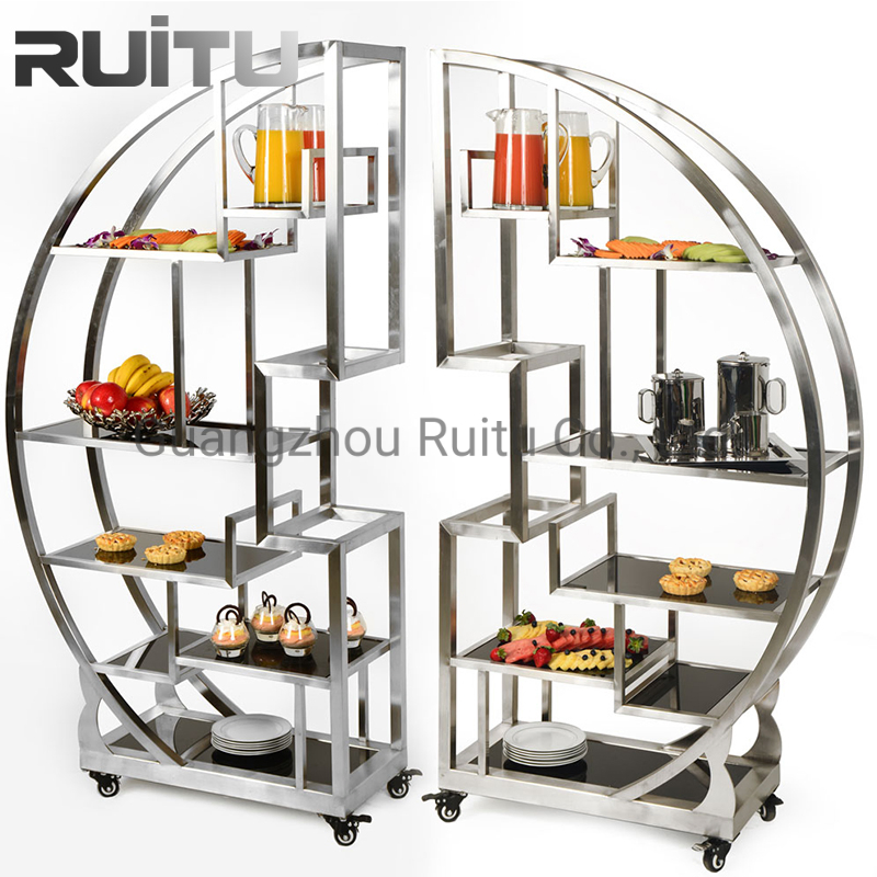 Buffet Display Stands and Risers Glass Platters Catering Ware Tabletop Decoration Metal Hotel Banquet Dessert Cupcake Serving Set Buffet Food Display Stand