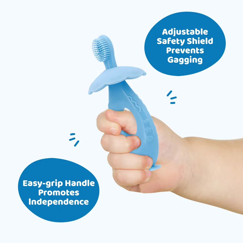 Custom Food Grade Silicone Baby Toothbrush Teether for Funny Playing Toy Protect Teeth Hand Touch