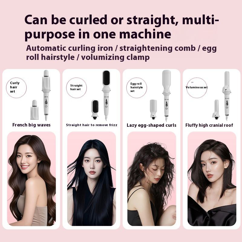 Automatic Rotating Hair Curling Iron Professional Hair Rollers Set Curlers Woman Portable 5 in 1 Interchangeable Hair Curler