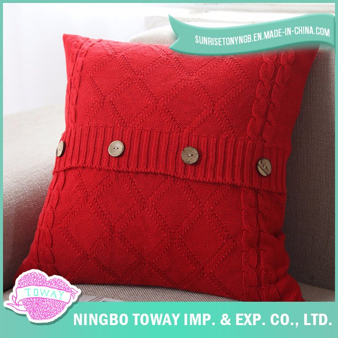 Wholesale Cushion Case Decorative Blue Plain Cotton Throw Pillow Cover