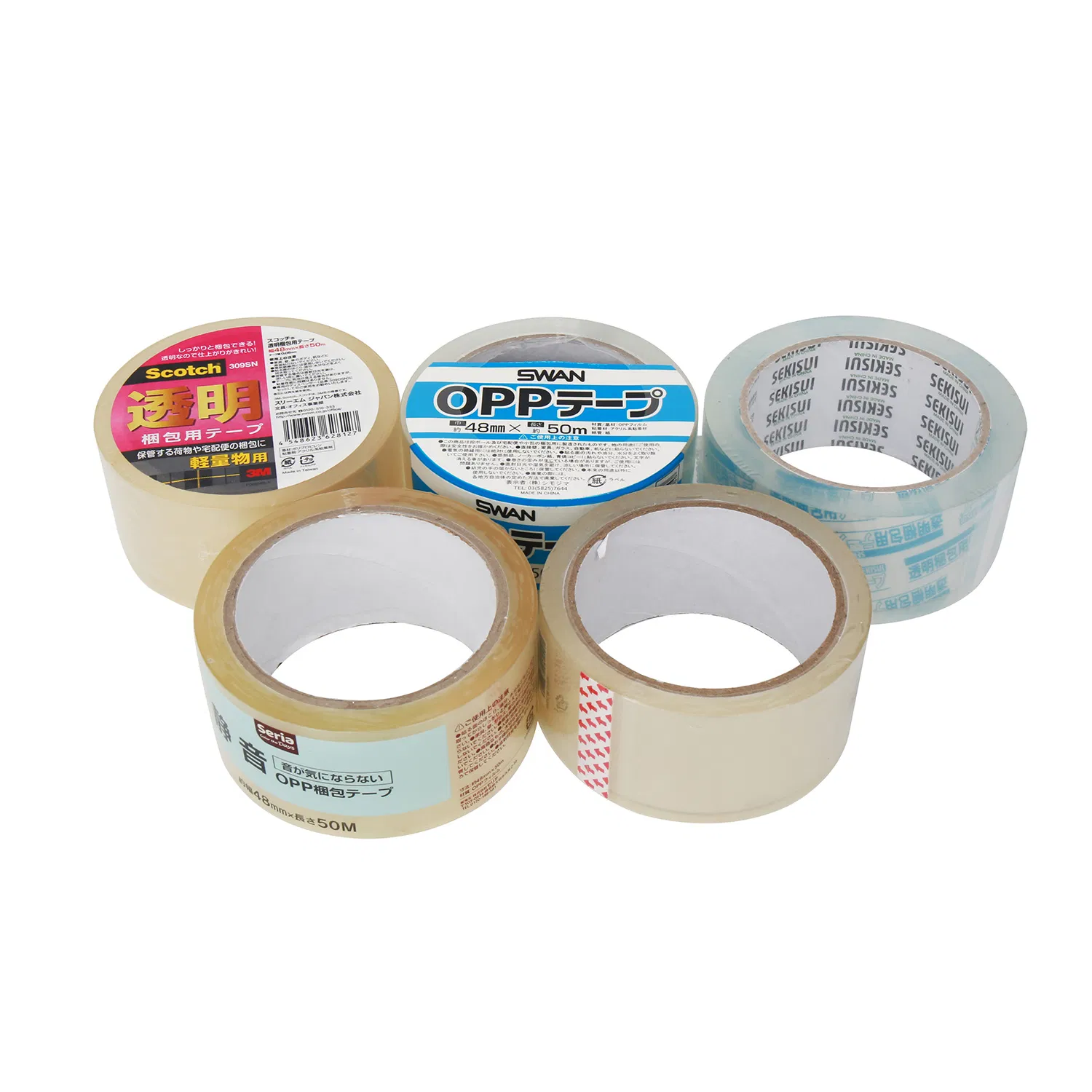48mm 100y BOPP Water Activated Acrylic and Hot Melt Clear Adhesive Tape