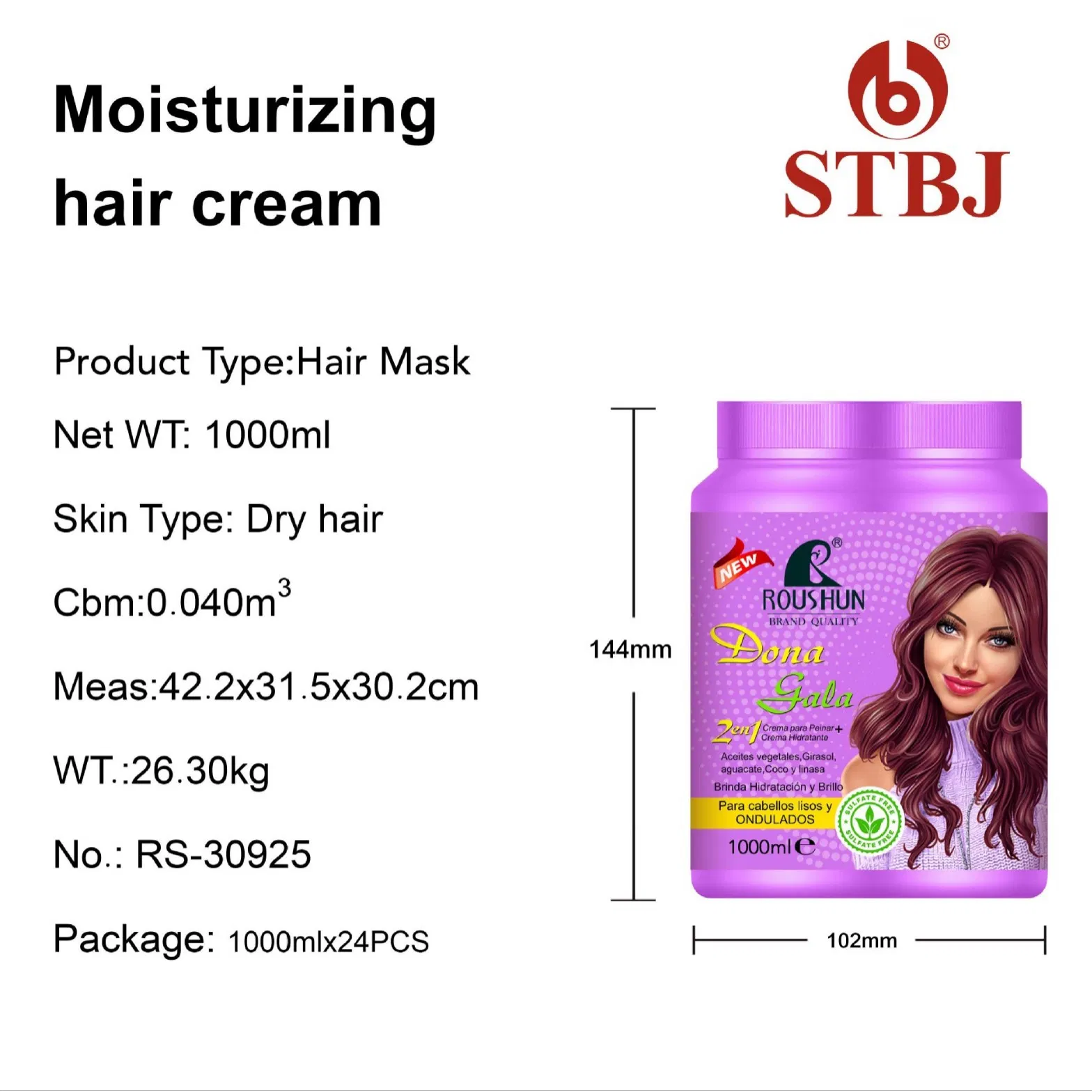 Roushun Intensive Hair Repair Treatment - Deep Nourish for Damaged Hair
