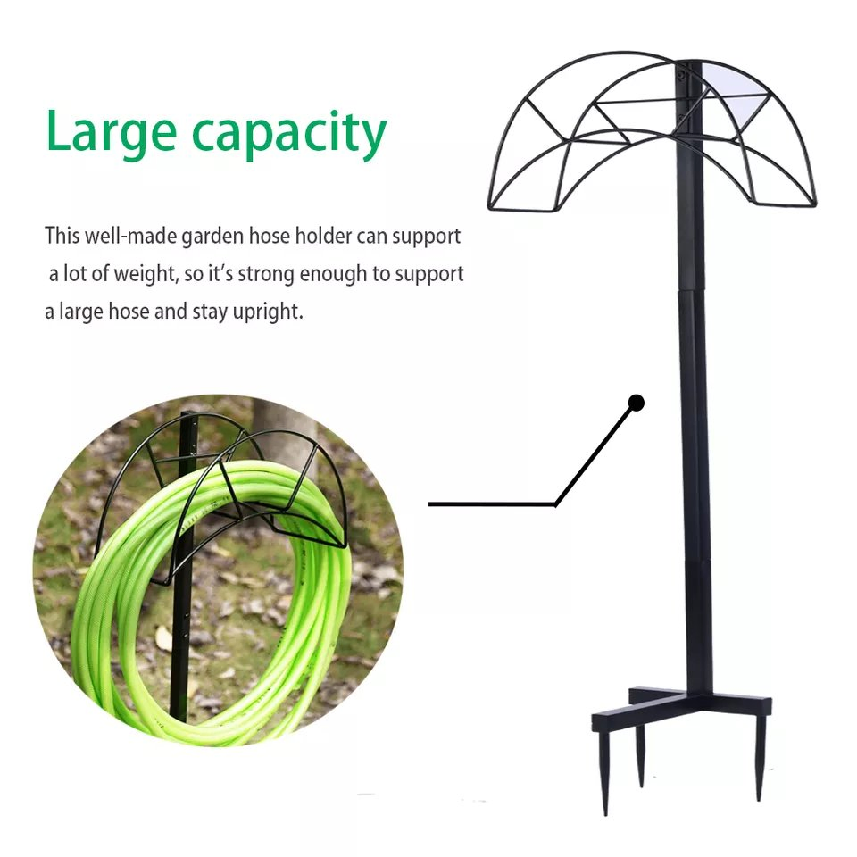 Detachable Garden Irrigation Water Hose Reel Holder 110cm Hose Rack Storage Organizer Watering Tools