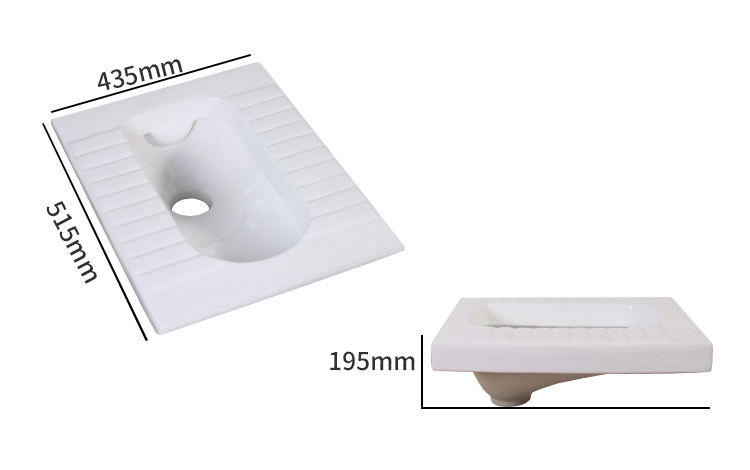Modern Portable Wash Down Ceramic Floor Mount S-Trap Squat Pan Toilet