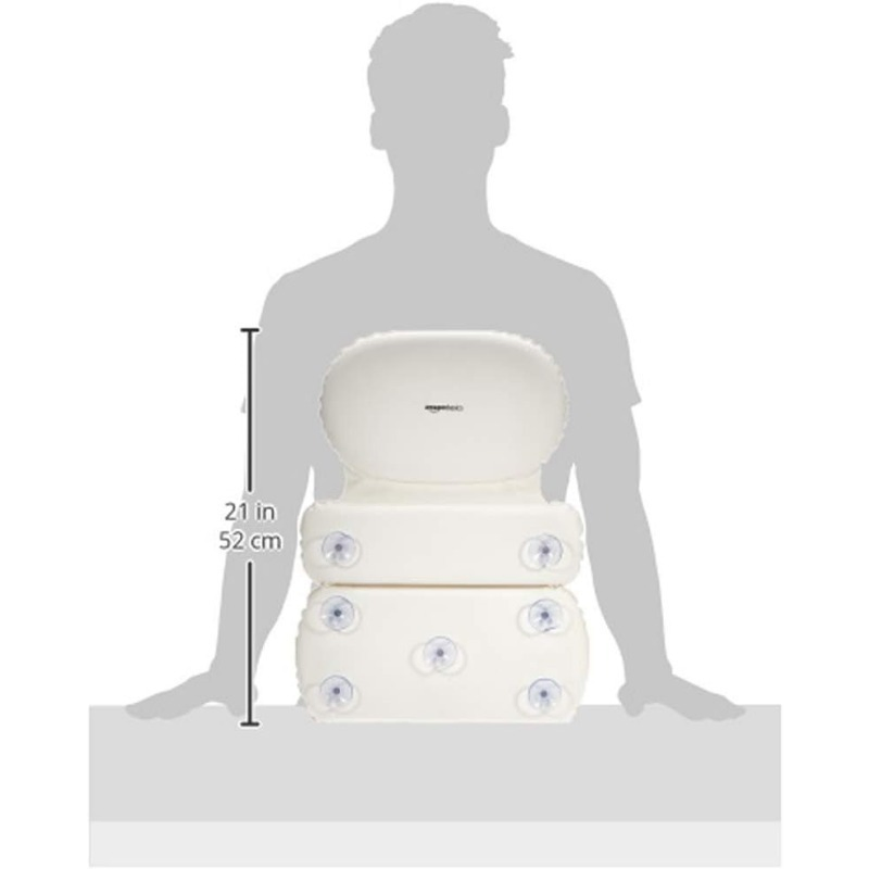 2024 High Quality Beige Bathtub Backrest Suction Waterproof Anti-Slip Bath Pillow