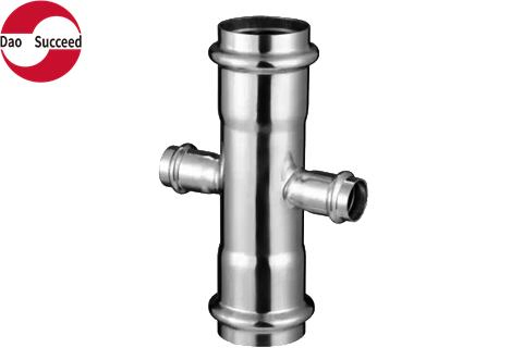 Wholesale SUS304/316L V Profile Stainless Steel Pipe Fitting Reducing Cross