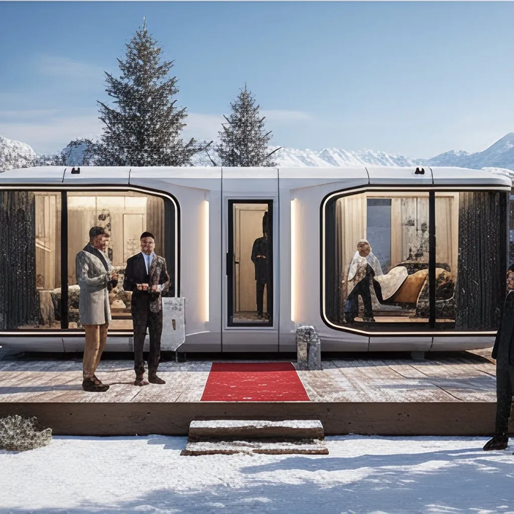 2 Bedrooms Prefab Homes Honghuiyuan OEM Capsule House Home Stay Hotel Hotel Holiday