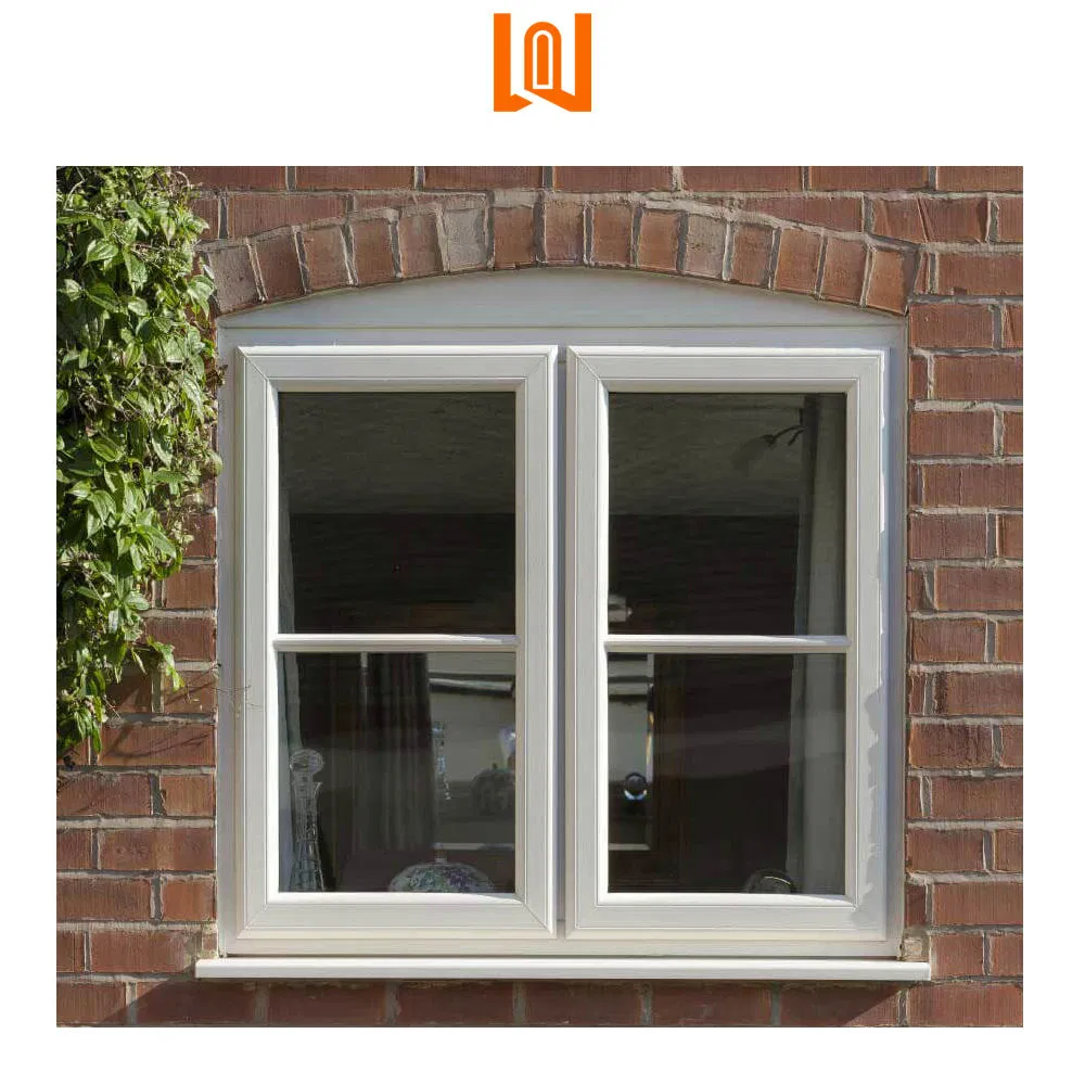 Wanjia Manufacture American Style Villa PVC Tempered Glass Plastic Casement Window