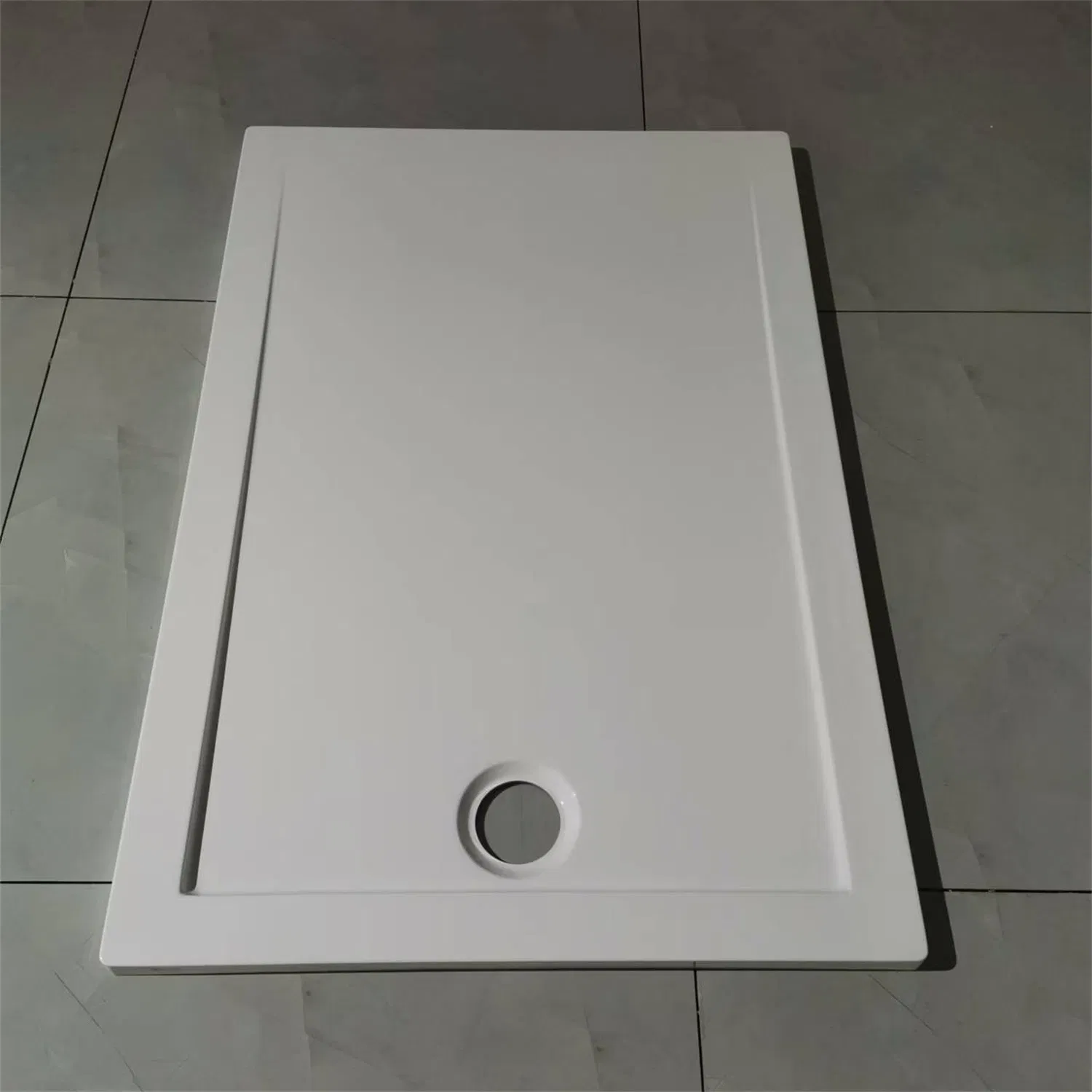 Rectangular White Acrylic Shower Base Tray