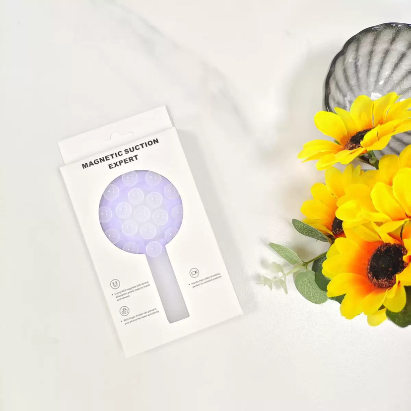 Mobile Phone Holder Cross-Border Explosions Silicone Sucker Mobile Phone Bracket Multifunctional Lazy Ring Buckle Magnetic Cell Phone Airbag Silicone Bracket.