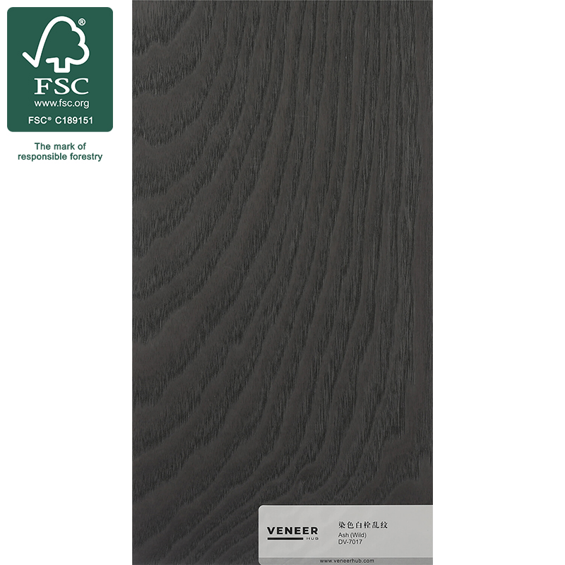Dyed Black Color Ash Veneer Natural Wood Veneer