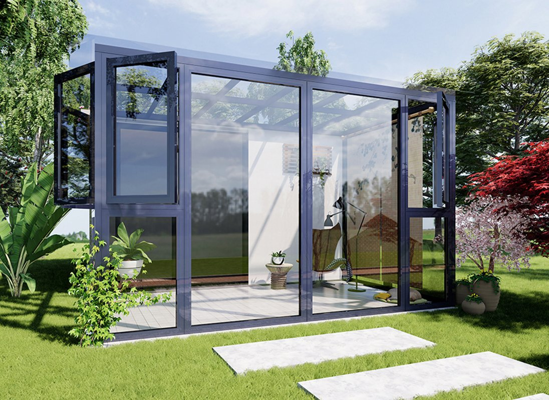 Sunshine Sunroom Customized Shape Aluminum Frame Double Glass Stable Backyard Sunroom
