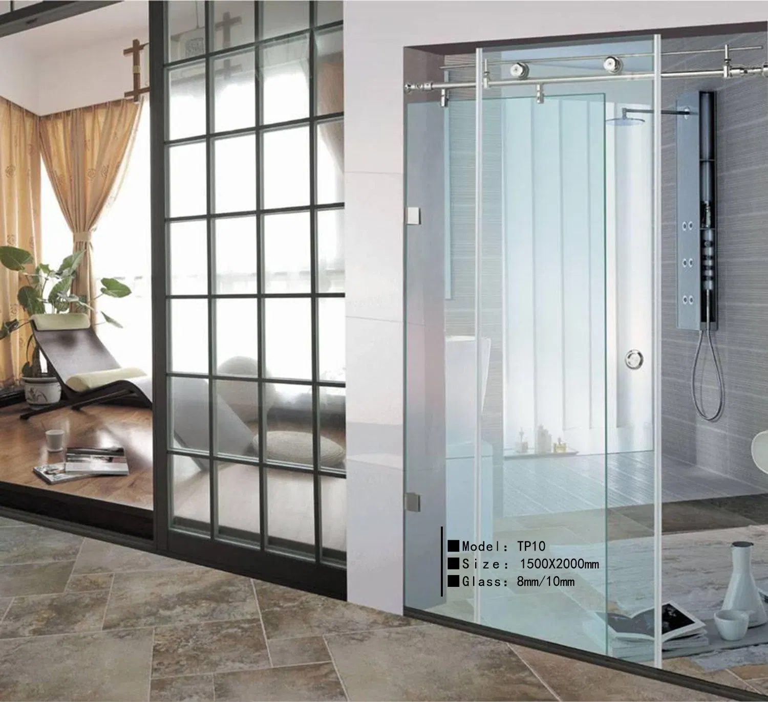 Фурнитура для раздвижных душевых дверей TP-10