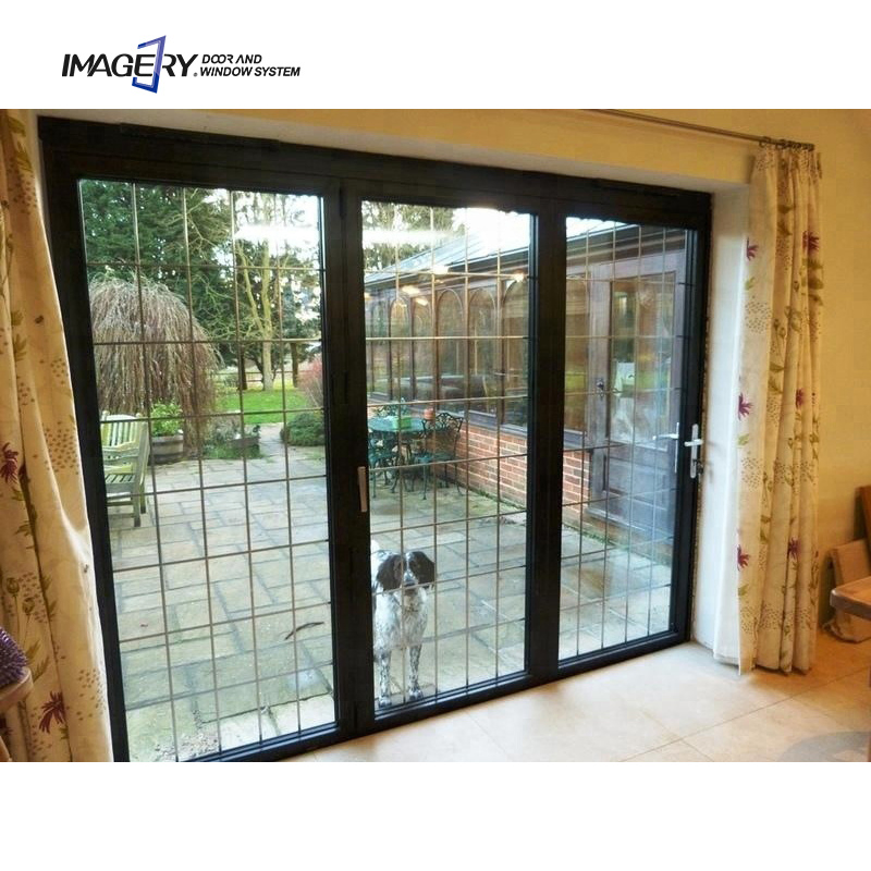 High Quality Tempered Customized Size Accordion Aluminum Bifold Folding Patio Glass Door