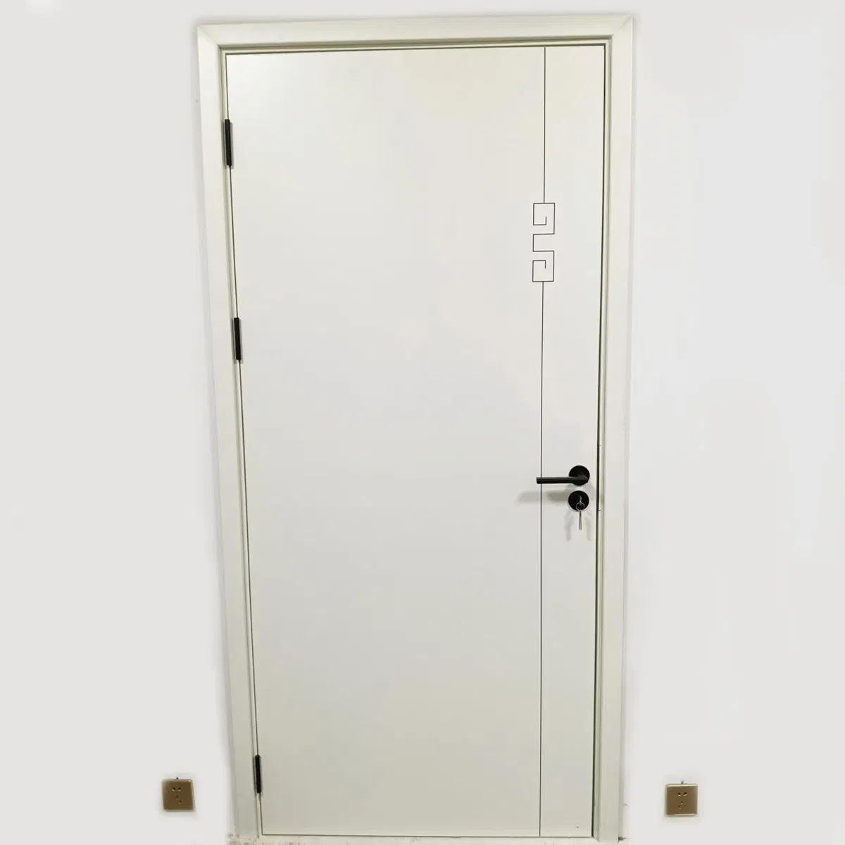 Premium Single-Swing Wooden Fire Door with Vision Panel