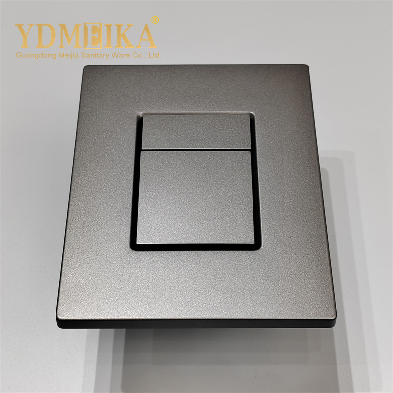 Concealed Toilet Water Tank Wall Mounted Gunmetal Gray ABS Toilet Flush Panel
