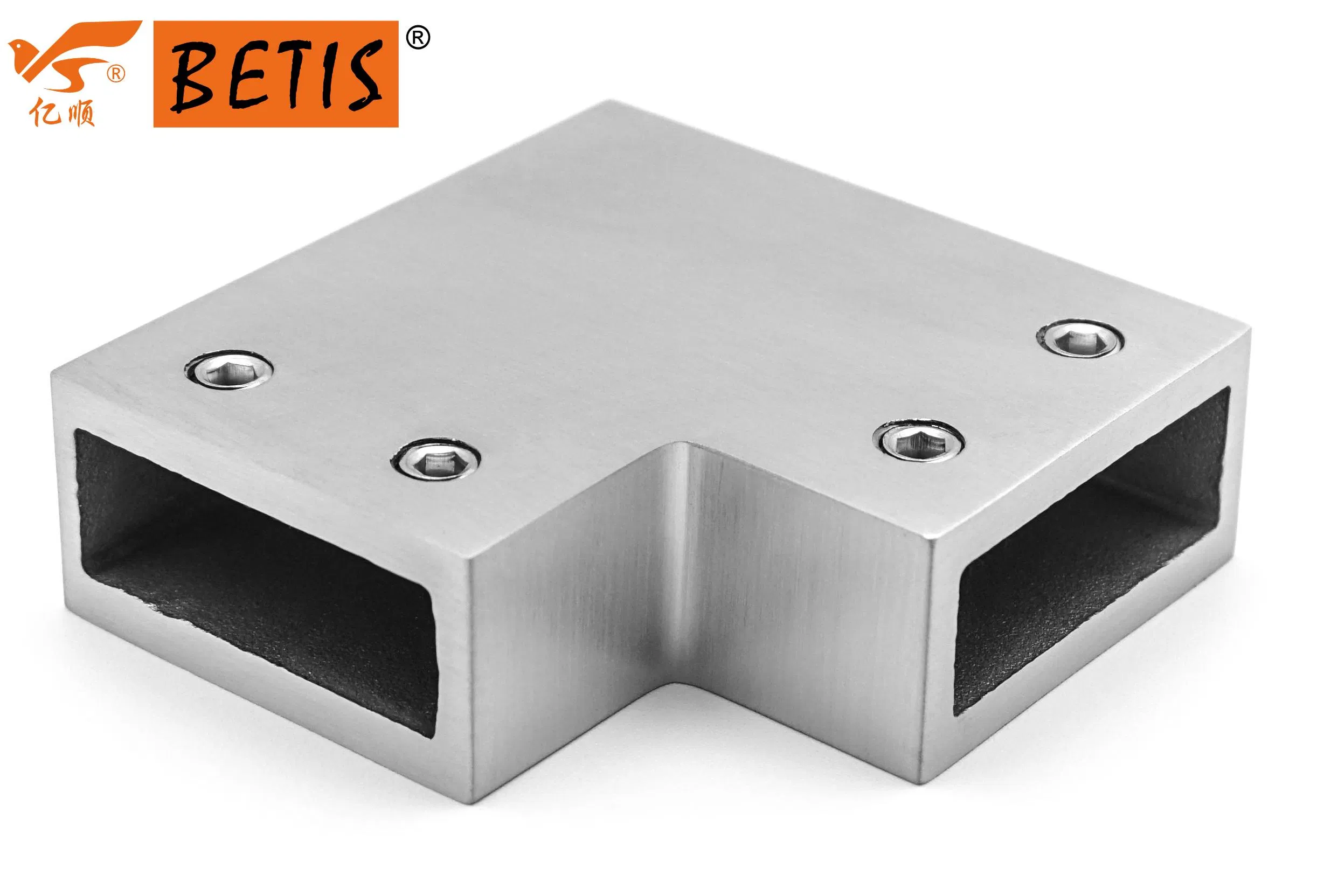 OEM Frameless Tempered Glass Door Hardware 304-Stainless-Steel Bathroom Accessories Shower Enclosure Hardware Mirror-Finish Pipe Rack Connector