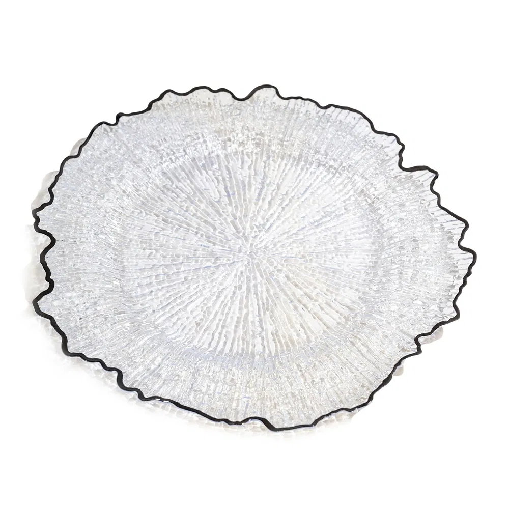 Multicolor Plate Black Stamping Process Disposable Plastic Commercial Kitchen Charger Plate