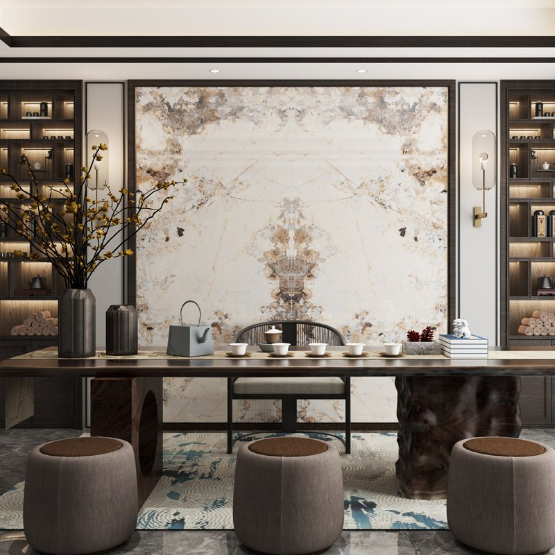 Pandora Popular Soft Polished Porcelain Marble Slab Living Room Background Sintered Wall Tile